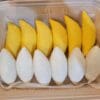 Croissants dough in yellow and white color
