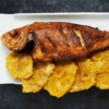 Fried Red Snapper stuffed with veggies