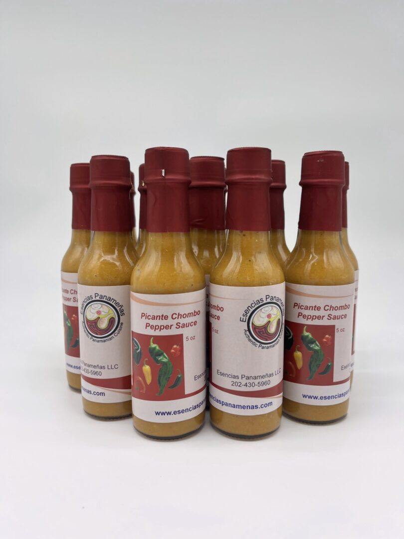 Picante Chombo pepper sauce bottles