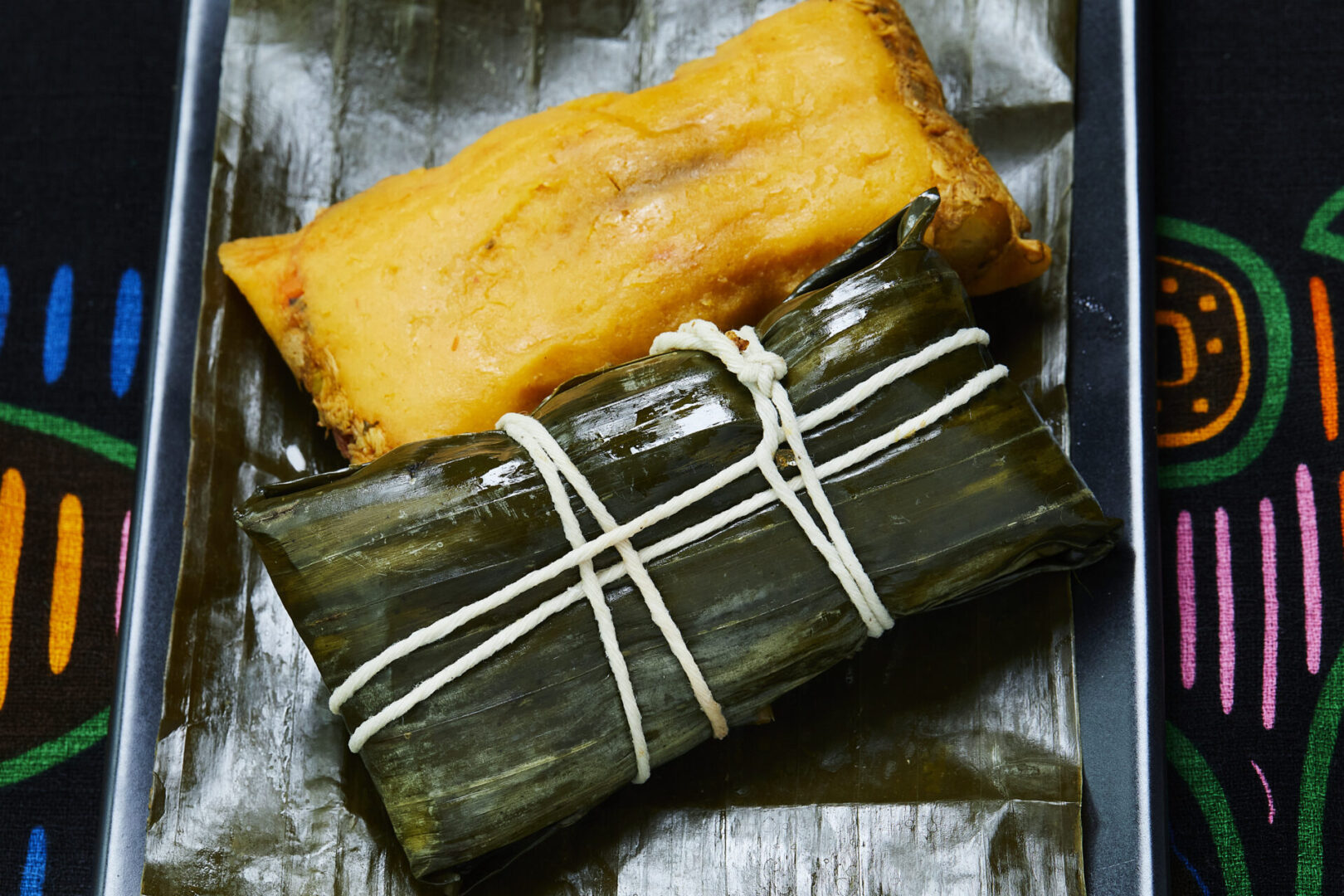 Traditional Guatemalan Potato wrapped in a banana leaf