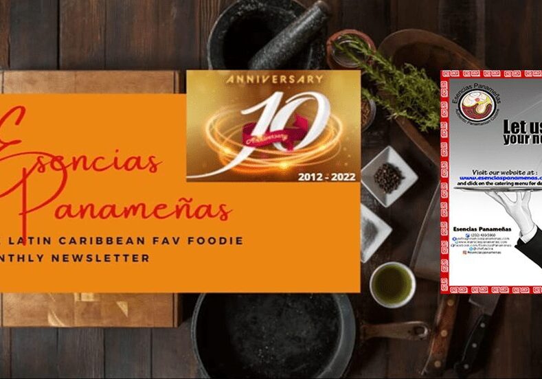 A cover page of the Caribbean Fav foodie monthly newsletter
